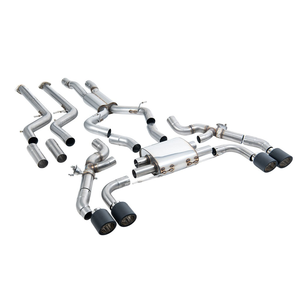 MILLTEK SSXBM1259 Downpipe-Back Exhaust, 3.15" (Carbon JET-115 Trims) for BMW X3M (G01) / X4M (G02) Photo-0 