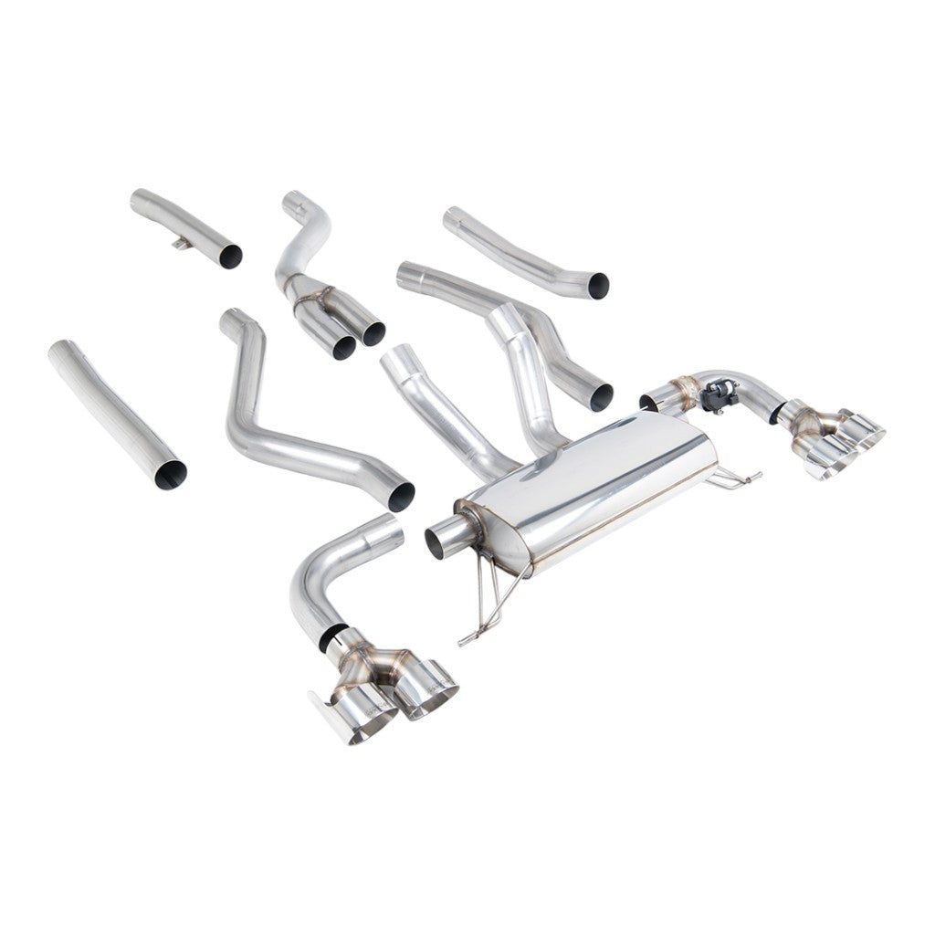 MILLTEK SSXBM1273 Cat-Back Exhaust, 3" (Polished GT-100 Trims) for BMW M340i / M340i Xdrive (G20) Photo-0 