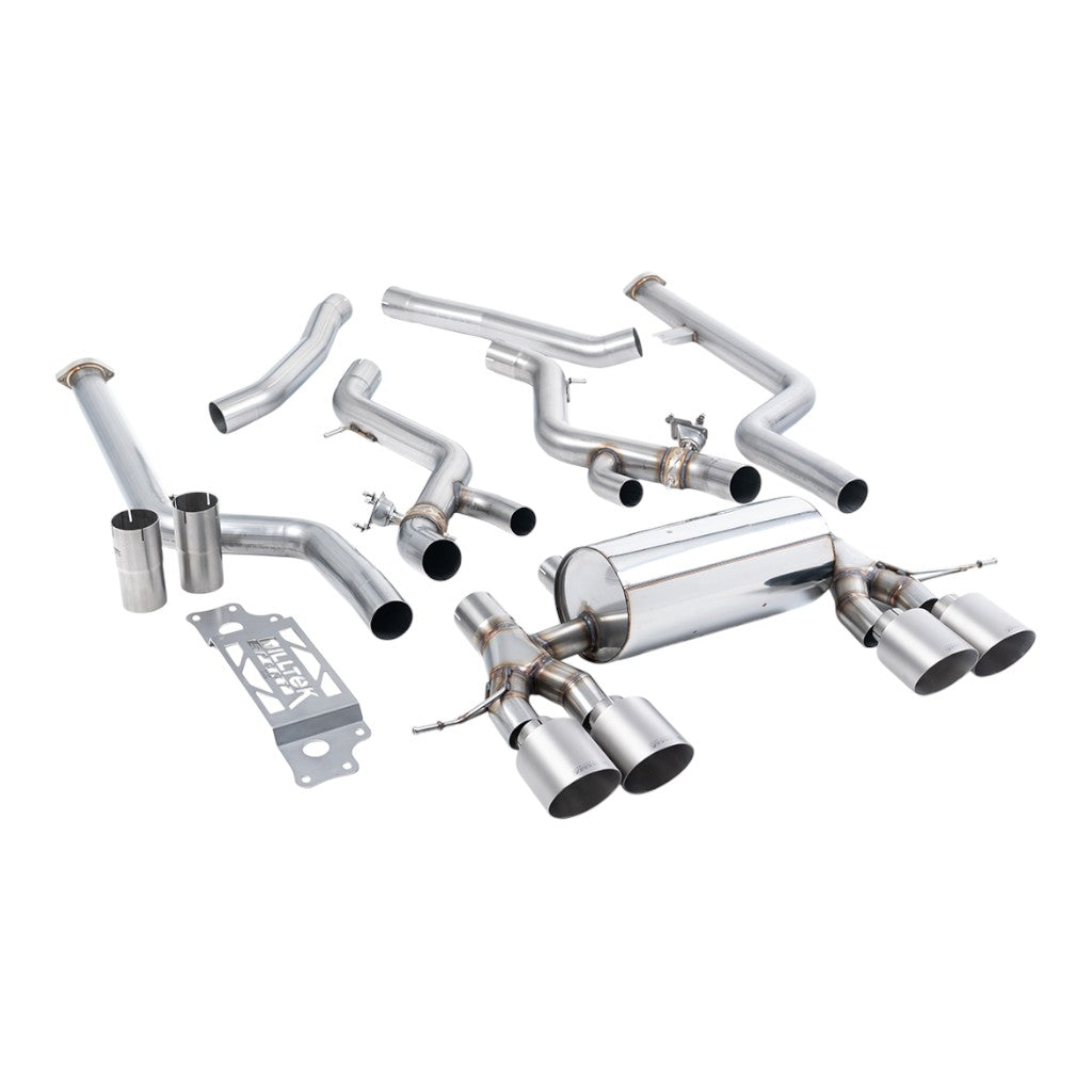 MILLTEK SSXBM1308 Cat-Back Exhaust, 3" (Brushed Titanium GT-115 Trims) for BMW M2 (G87) Non-OPF/GPF Photo-0 