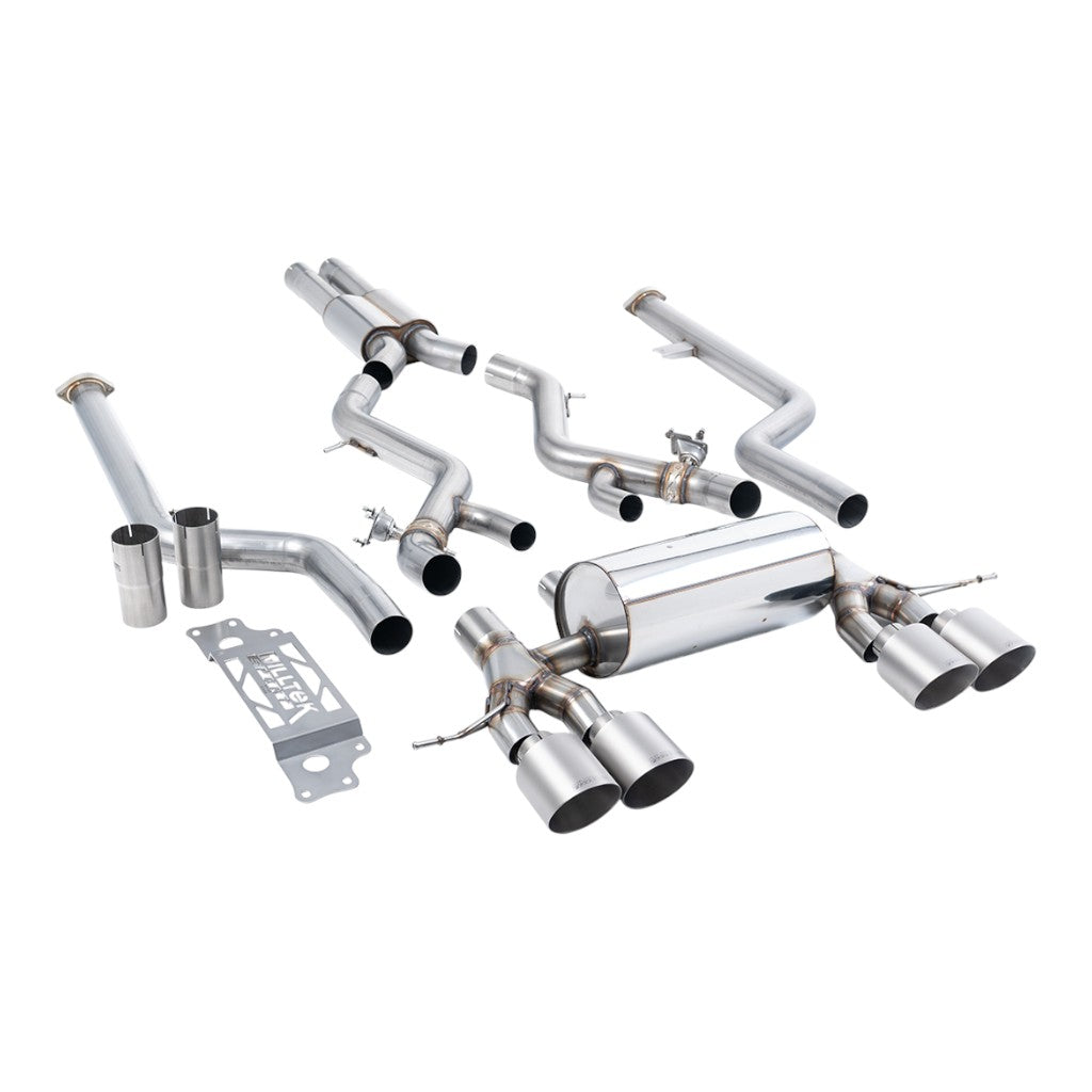 MILLTEK SSXBM1313 Cat-Back Exhaust, 3" (Brushed Titanium GT-115 Trims) for BMW M2 (G87) Non-OPF/GPF Photo-0 