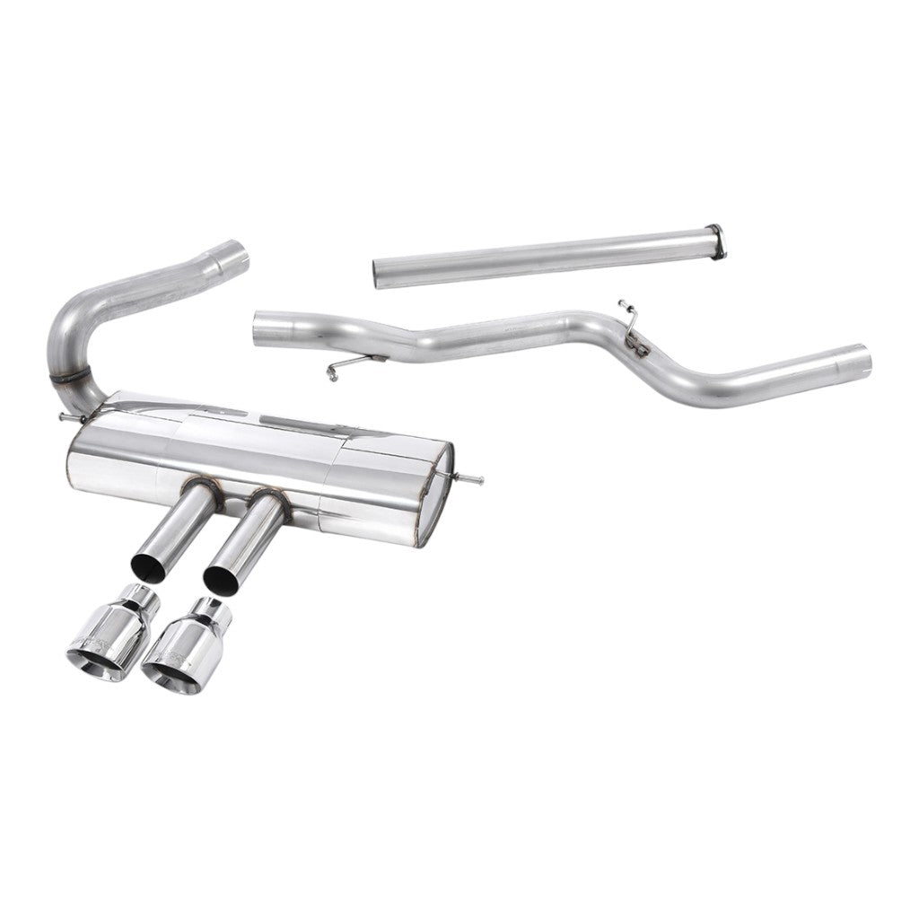 MILLTEK SSXFD093 Cat-Back Exhaust, 3'' (Dual GT-100 Polished Tips) for FORD Focus ST Estate / Sedan / Limosine 2012-2018 Photo-0 