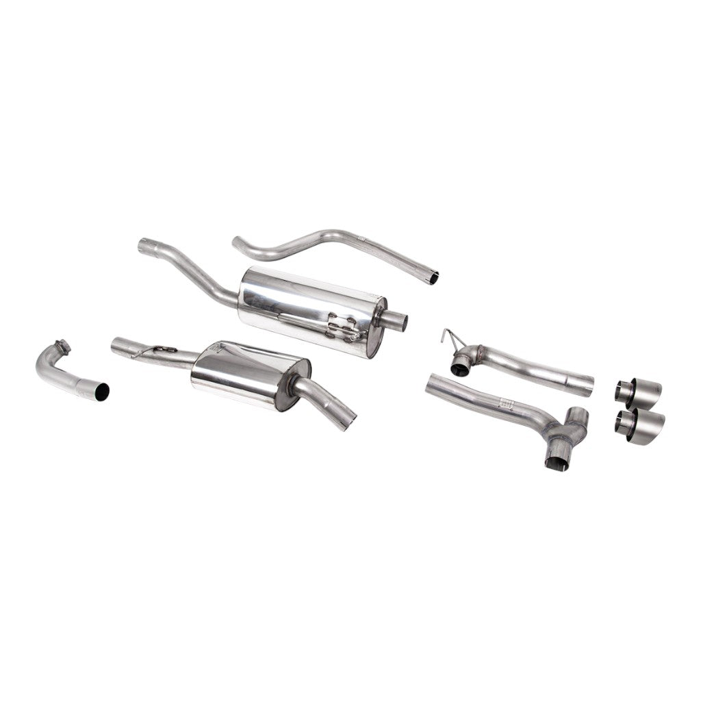 MILLTEK SSXFD377 Cat-Back Exhaust, 2.37" (Brushed Titanium GT-100 Trims) for FORD Fiesta ST-Line (MK8) Non-OPF/GPF 2017-2019 Photo-0 
