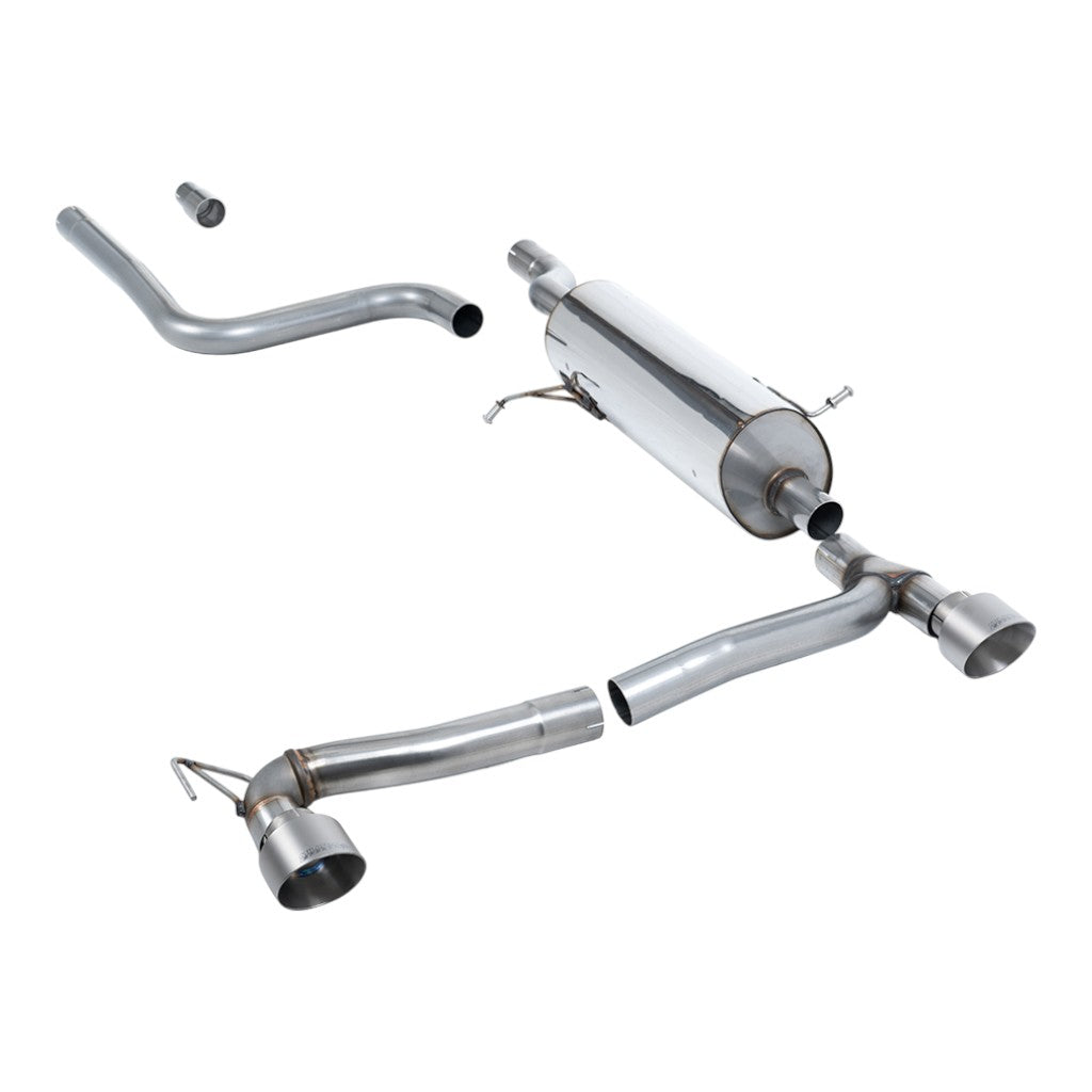 MILLTEK SSXFD389 Filter-Back Exhaust, 2.37" (Brushed Titanium GT-100 Trims) for FORD Fiesta ST-Line (MK8) OPF/GPF 2019- Photo-0 