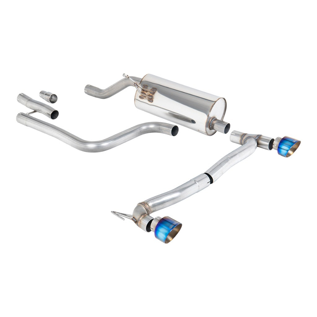 MILLTEK SSXFD409 Filter-Back Exhaust, 2.37" (Blue Titanium GT-100 Trims) for FORD Fiesta ST-Line 155ps Hybrid OPF/GPF 2020- Photo-0 