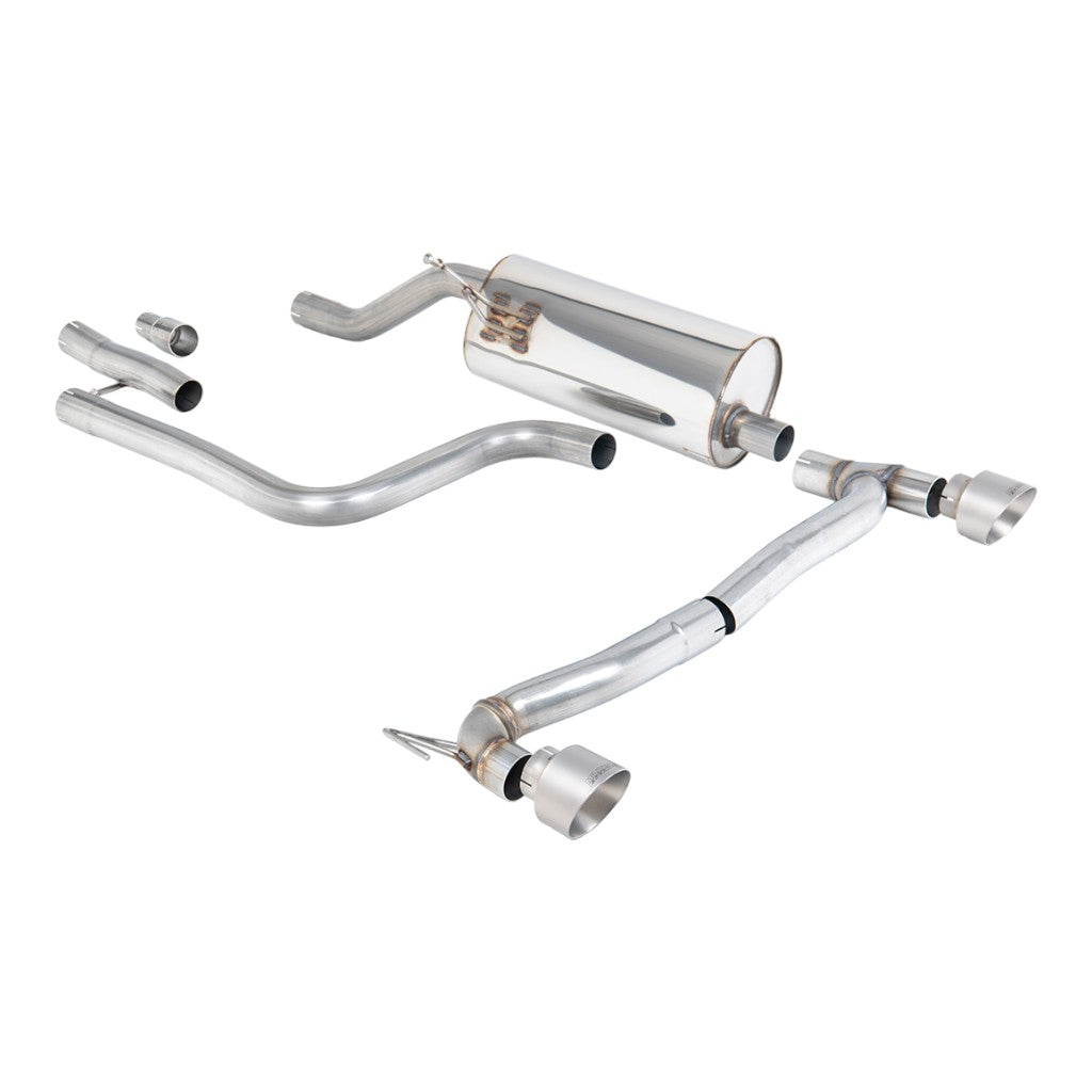 MILLTEK SSXFD410 Filter-Back Exhaust, 2.37" (Brushed Titanium GT-100 Trims) for FORD Fiesta ST-Line 155ps Hybrid OPF/GPF 2020- Photo-0 