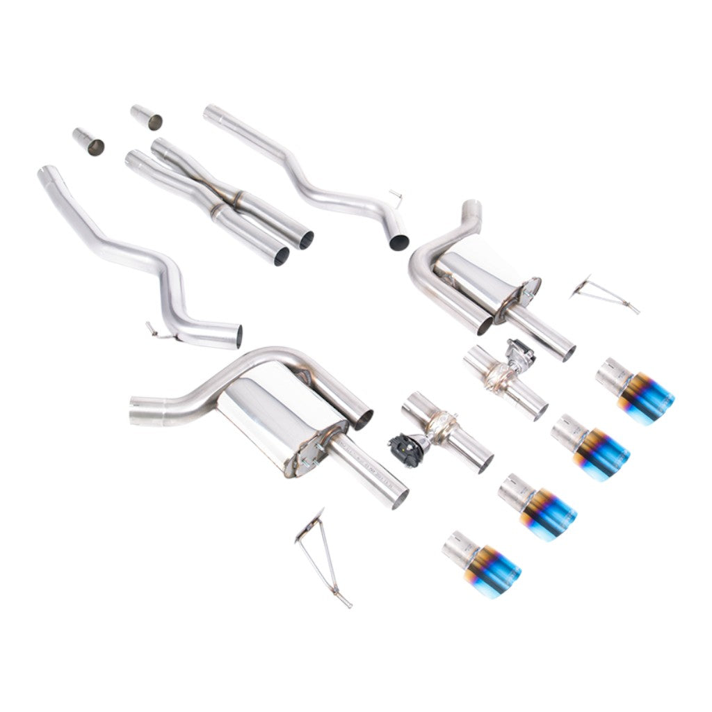 MILLTEK SSXFD428 Cat-Back Exhaust, 2.76" (Blue Titanium GT-100 Tips) for FORD Mustang GT 5.0L Fastback (S650) 2024- Photo-0 
