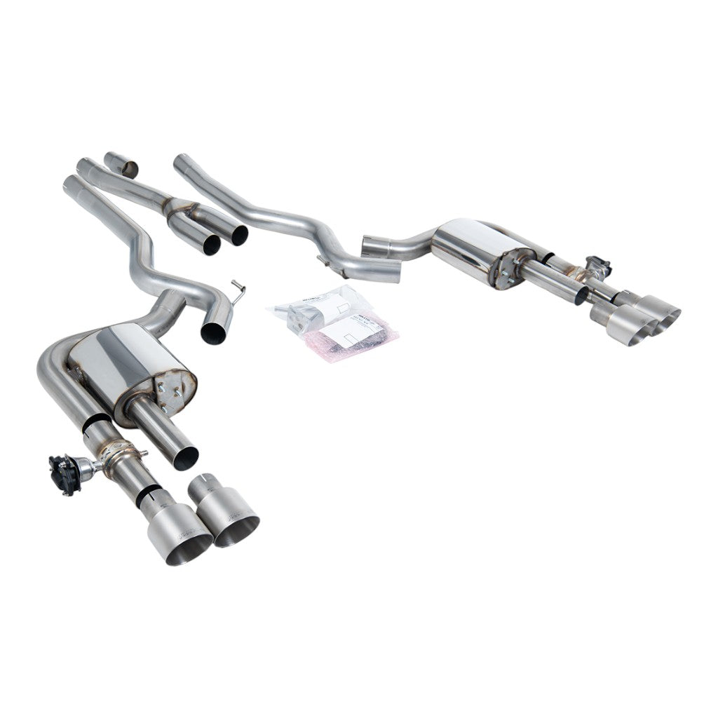 MILLTEK SSXFD439 Cat-Back Exhaust, 2.76" (Brushed Titanium GT-100 Trims) for FORD Mustang 2.3L Fastback (S650) 2024- Photo-0 
