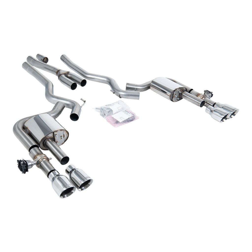 MILLTEK SSXFD441 Cat-Back Exhaust, 2.76" (Polished GT-100 Trims) for FORD Mustang 2.3L Fastback (S650) 2024- Photo-0 