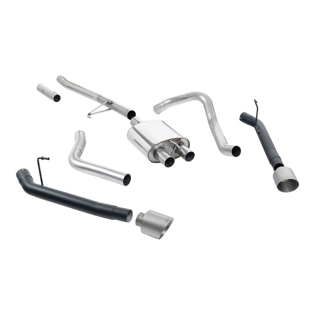 MILLTEK SSXJP108 Cat-Back Exhaust, 2.76" (Brushed Titanium GT-115 Tips) for JEEP Gladiator 3.6 (JT) 2020- Photo-0 