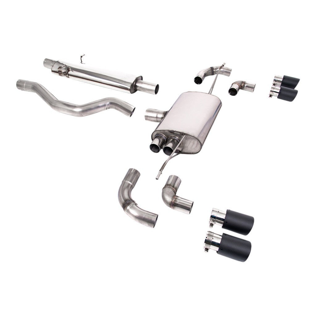 MILLTEK SSXLR104 Filter-Back Exhaust, 3" (Carbon JET-90 Trims) for LAND ROVER Defender 110 P400 2020- Photo-0 