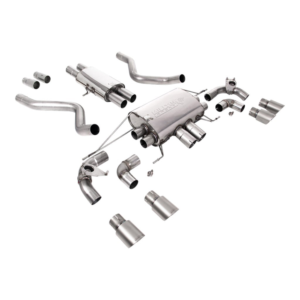 MILLTEK SSXLR170 Cat-Back Exhaust, 2.76" (Brushed Titanium GT-90 Trims) for LAND ROVER Defender 90 P525 Non-OPF/GPF 2021- Photo-0 