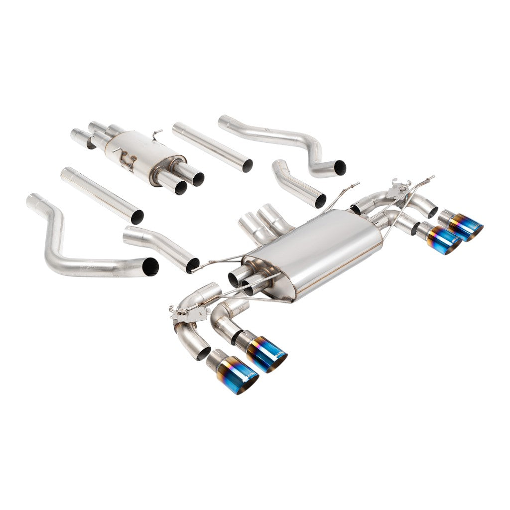 MILLTEK SSXLR242 Filter-Back Exhaust, 2.76" (Blue Titanium GT-90 Trims) for LAND ROVER Defender 130 5.0 2023- Photo-0 
