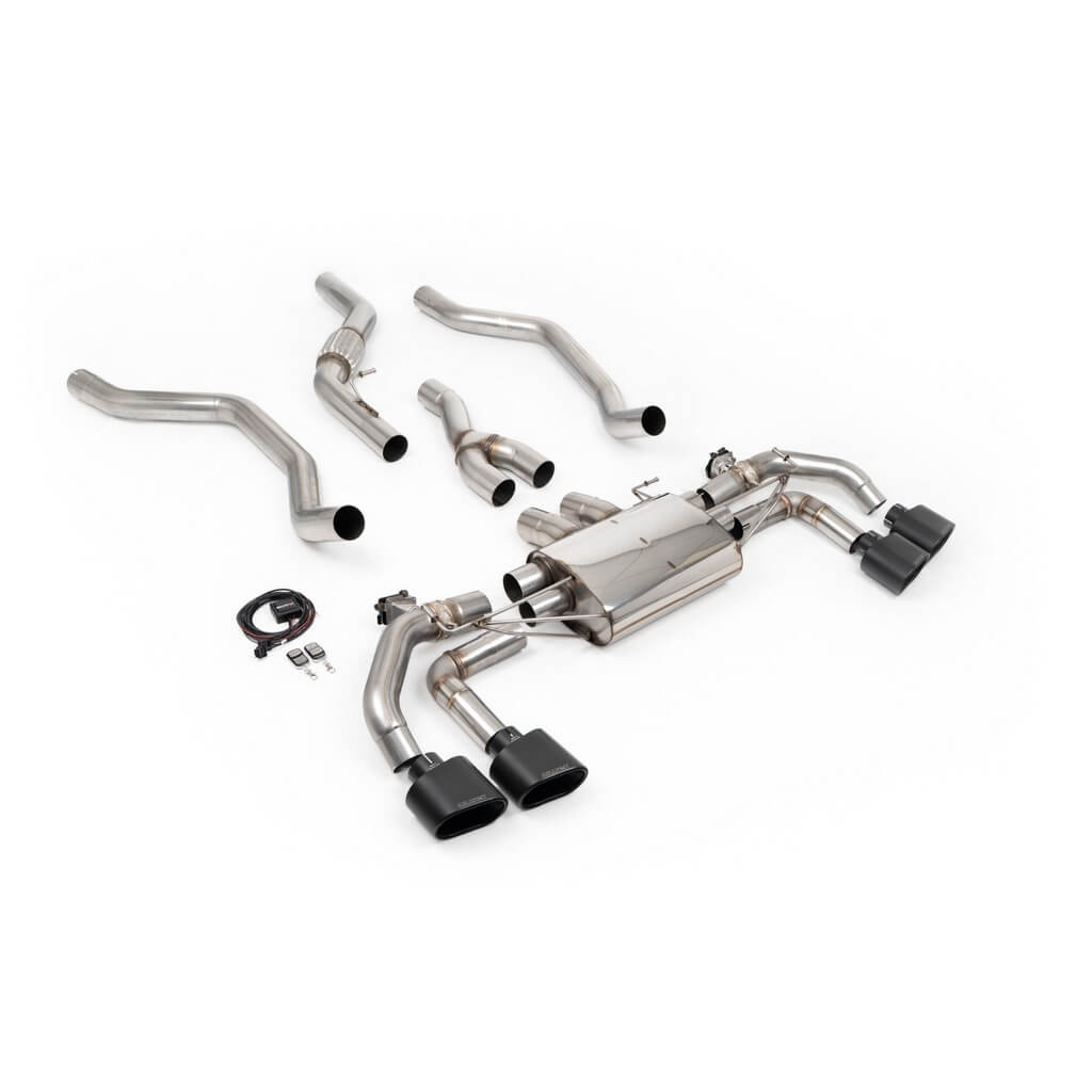 MILLTEK SSXLR253 Cat-Back Exhaust 3.15", Valved (Cerakote Black Tips) for RANGE ROVER P400 3.0 (L461) 2022- Photo-0 