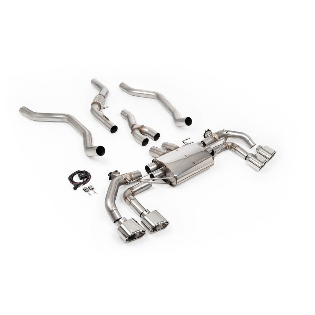 MILLTEK SSXLR254 Cat-Back Exhaust 3.15", Valved (Cerakote Polished Tips) for RANGE ROVER P400 3.0 (L461) 2022- Photo-0 