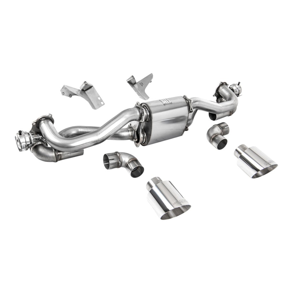 MILLTEK SSXPO157 Filter-Back Exhaust, 2.37" (Polished GT-115 Trims) for PORSCHE 718 Boxster GTS / Cayman GT4 2020- Photo-0 