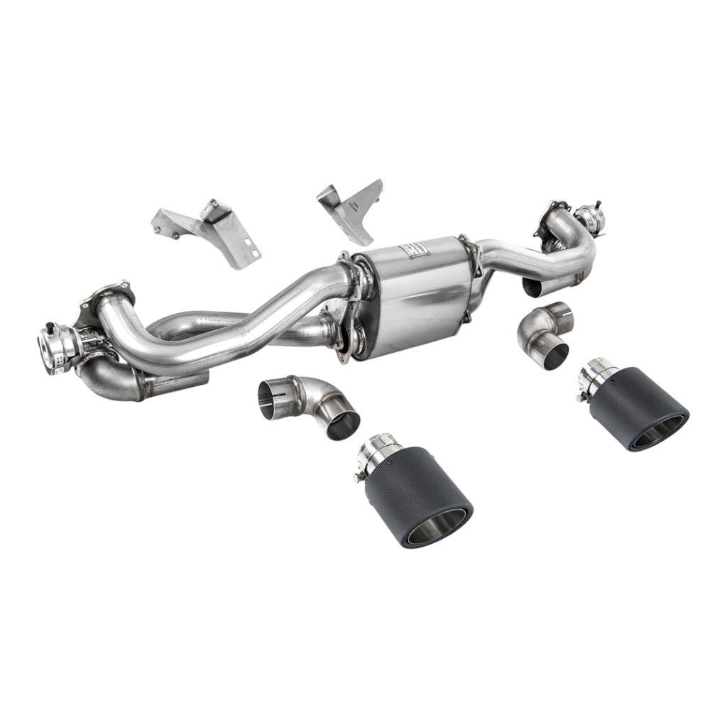 MILLTEK SSXPO161 Filter-Back Exhaust, 2.37" (Carbon JET-115 Trims) for PORSCHE 718 Boxster GTS / Cayman GT4 2020- Photo-0 