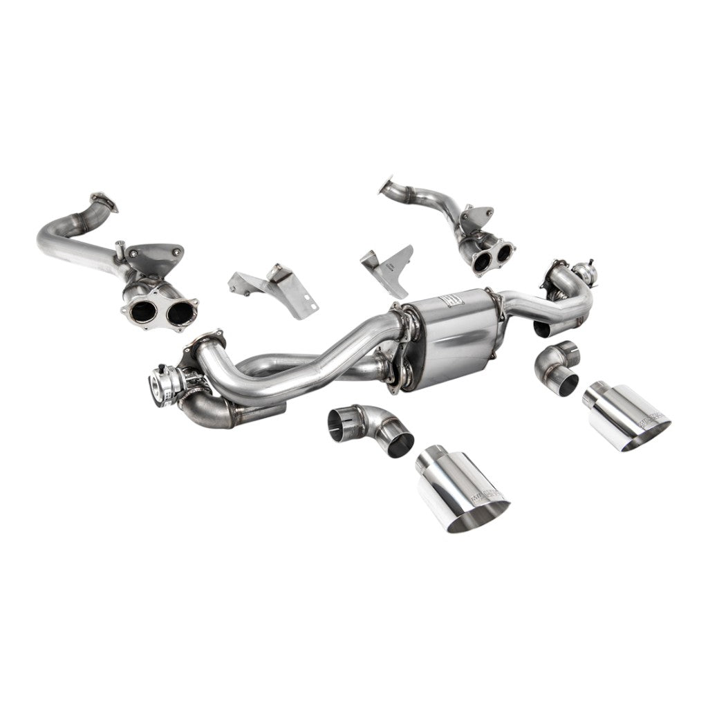 MILLTEK SSXPO162 Cat-Back Exhaust, 2.37" (Polished GT-115 Trims) for PORSCHE 718 Boxster GTS / Cayman GT4 2020- Photo-0 