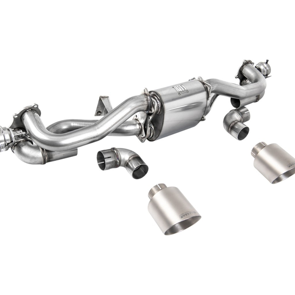 MILLTEK SSXPO167 Filter-Back Exhaust, 2.37" (Brushed Titanium GT-115 Trims) for PORSCHE 718 Boxster GTS / Cayman GT4 2020- Photo-0 