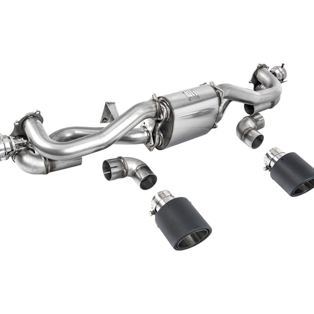 MILLTEK SSXPO169 Filter-Back Exhaust, 2.37" (Carbon JET-115 Trims) for PORSCHE 718 Boxster GTS / Cayman GT4 2020- Photo-0 
