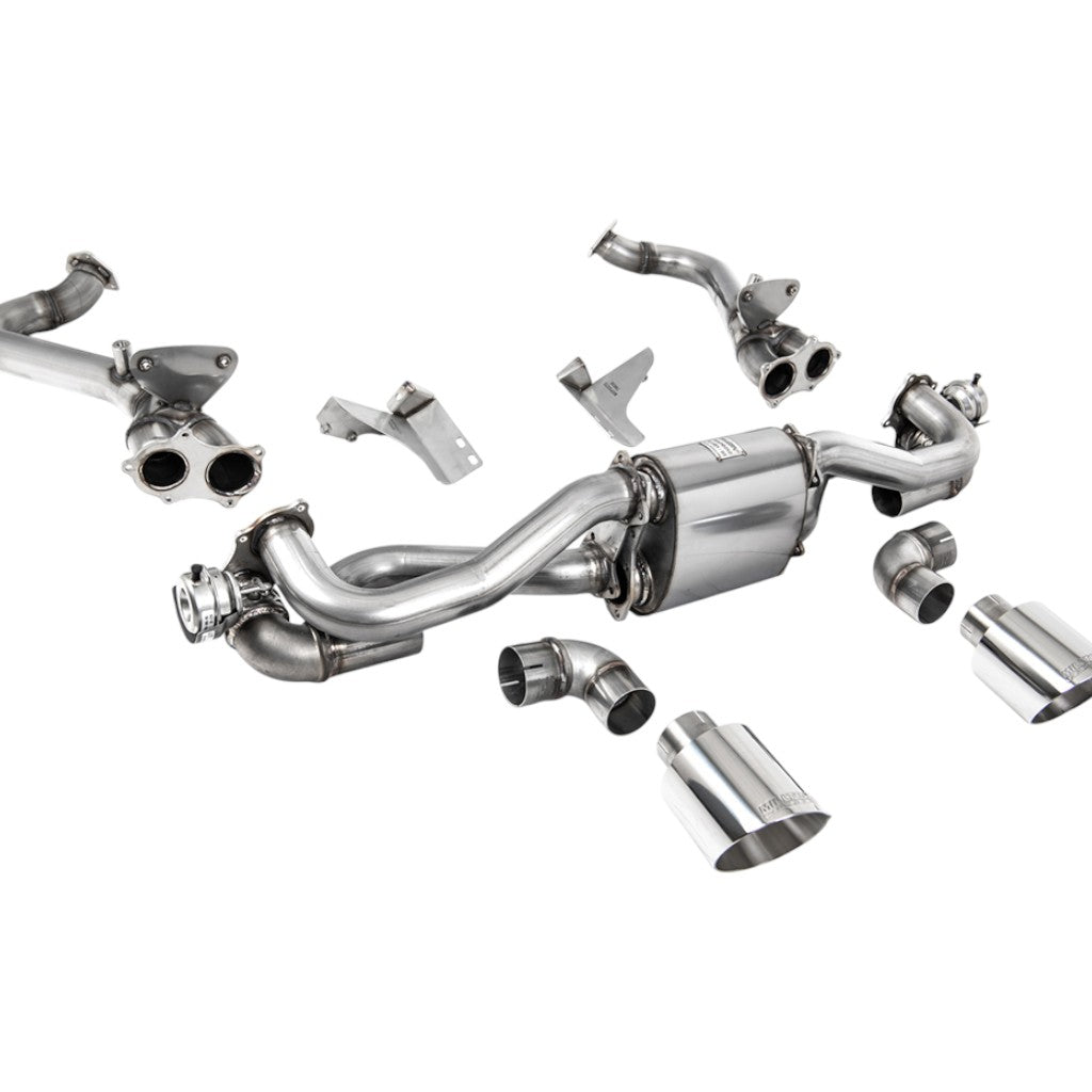 MILLTEK SSXPO184 Cat-Back Exhaust, 2.37" (Polished GT-115 Trims) for PORSCHE 718 Boxster GTS / Cayman GT4 2020- Photo-0 