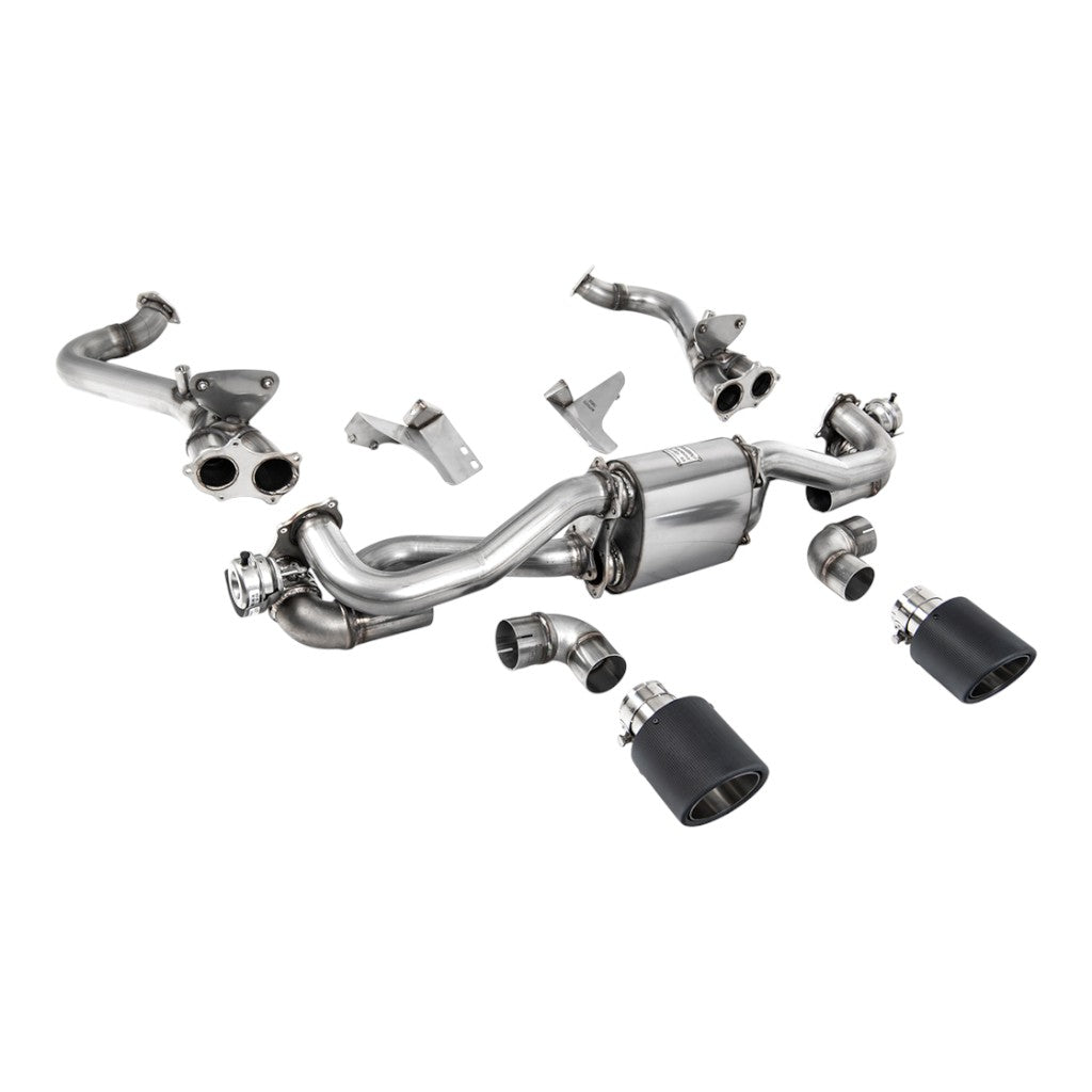 MILLTEK SSXPO188 Cat-Back Exhaust, 2.37" (Carbon JET-115 Trims) for PORSCHE 718 Boxster GTS / Cayman GT4 2020- Photo-0 
