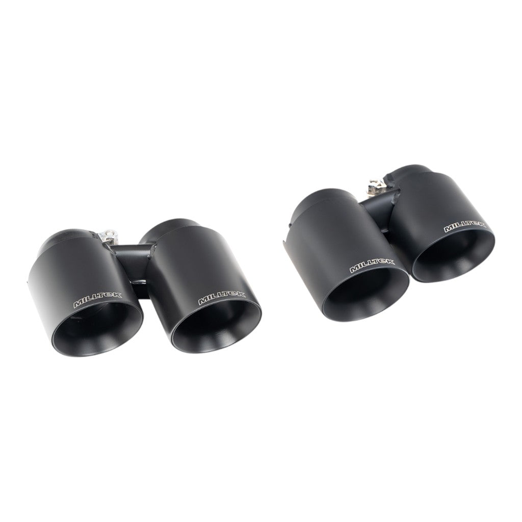 MILLTEK SSXPO209 Twin Round Cerakote Black Tips for PORSCHE 911 C2S / C4S 3.8 (991.1) 2011-2015 Photo-0 