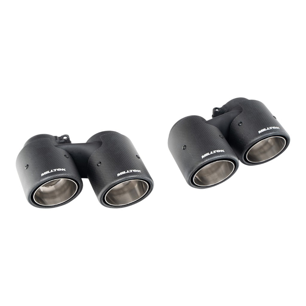 MILLTEK SSXPO210 Twin Round Carbon Tips for PORSCHE 911 C2S / C4S 3.8 (991.1) 2011-2015 Photo-0 