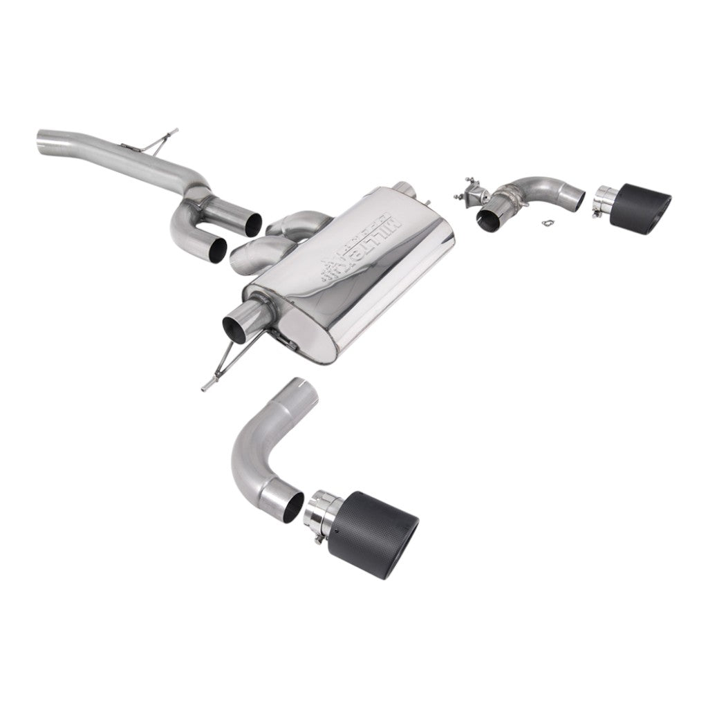 MILLTEK SSXTY142 Filter-Back Exhaust, 2.76" (Carbon JET-115 Trims) for TOYOTA GR Supra 2.0 Turbo EU (A90) 2021- Photo-0 