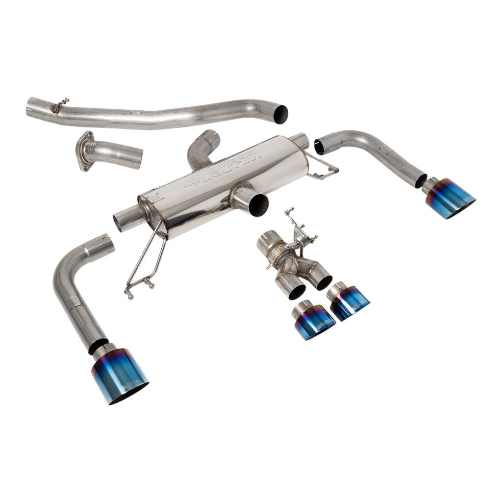 MILLTEK SSXTY148 Secondary Cat-Back Exhaust, 3" (Blue Titanium GT Tips) for TOYOTA GR Corolla 1.6 Turbo 2023- Photo-0 