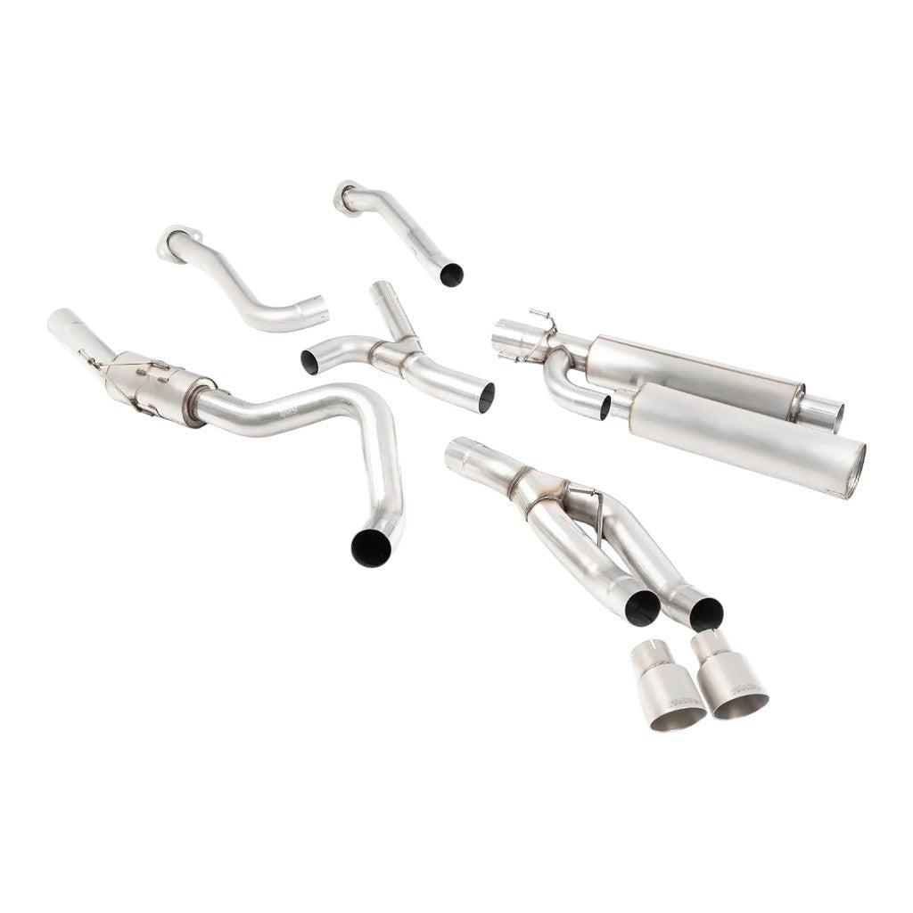 MILLTEK SSXTY238 Cat-Back Exhaust, 3'' (Dual GT-100 Brushed Titanium Tips) for TOYOTA Tundra 3.5 V6 2021- Photo-0 