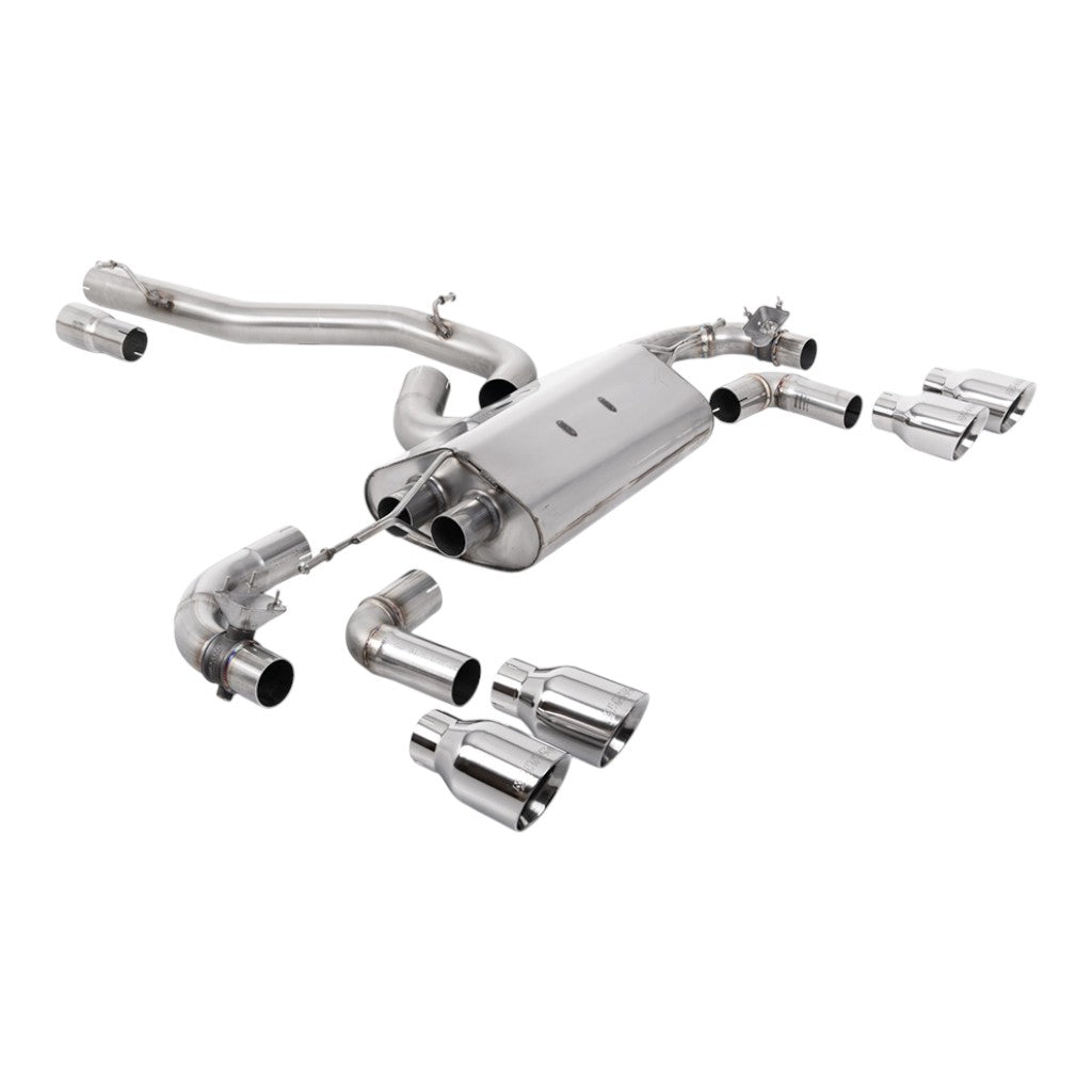 MILLTEK SSXVW646 Cat-Back Exhaust, 3.15" (Polished GT-100 Tips) for VW Golf R (MK7.5) Photo-0 