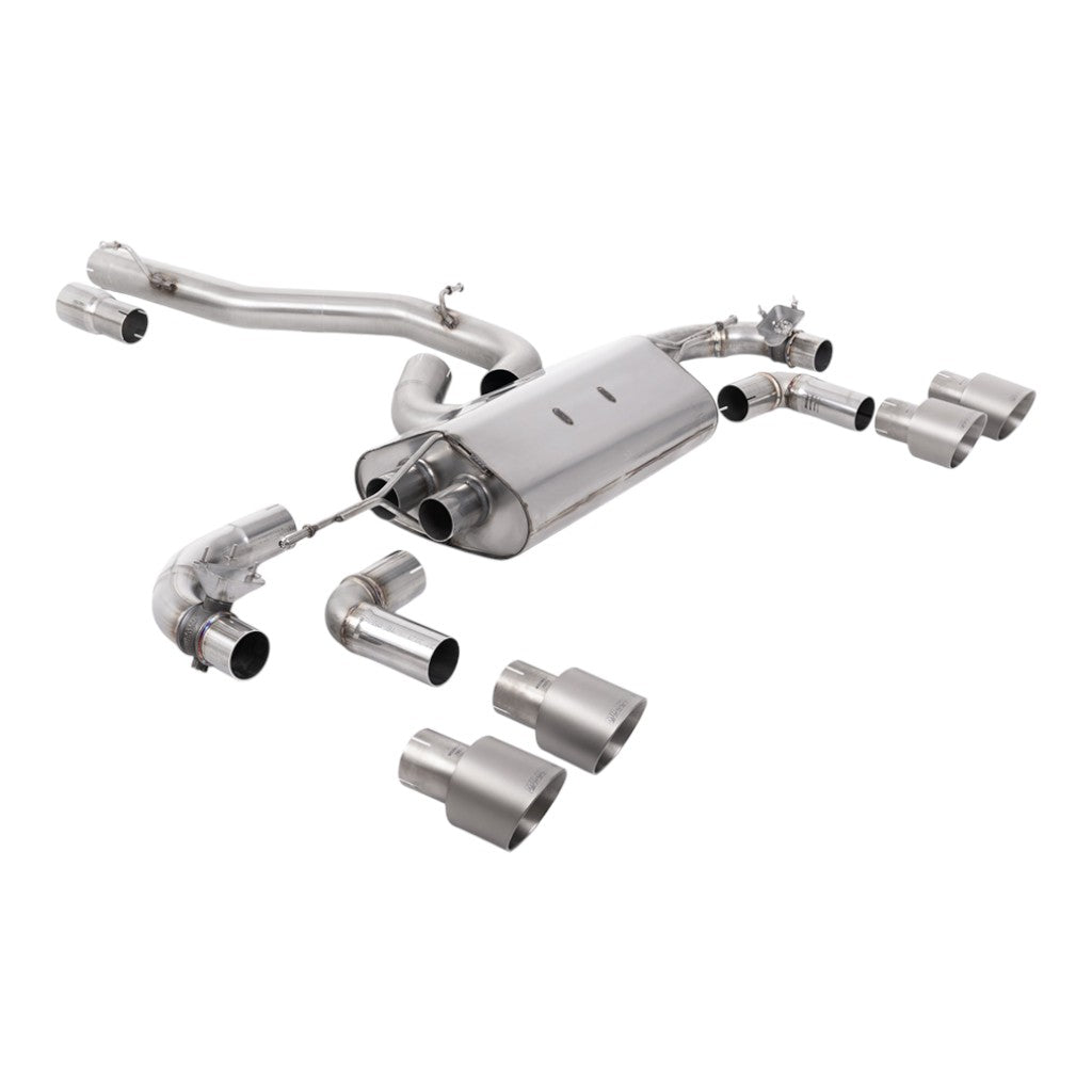 MILLTEK SSXVW647 Cat-Back Exhaust, 3.15" (Titanium GT-100 Tips) for VW Golf R (MK7.5) Photo-0 