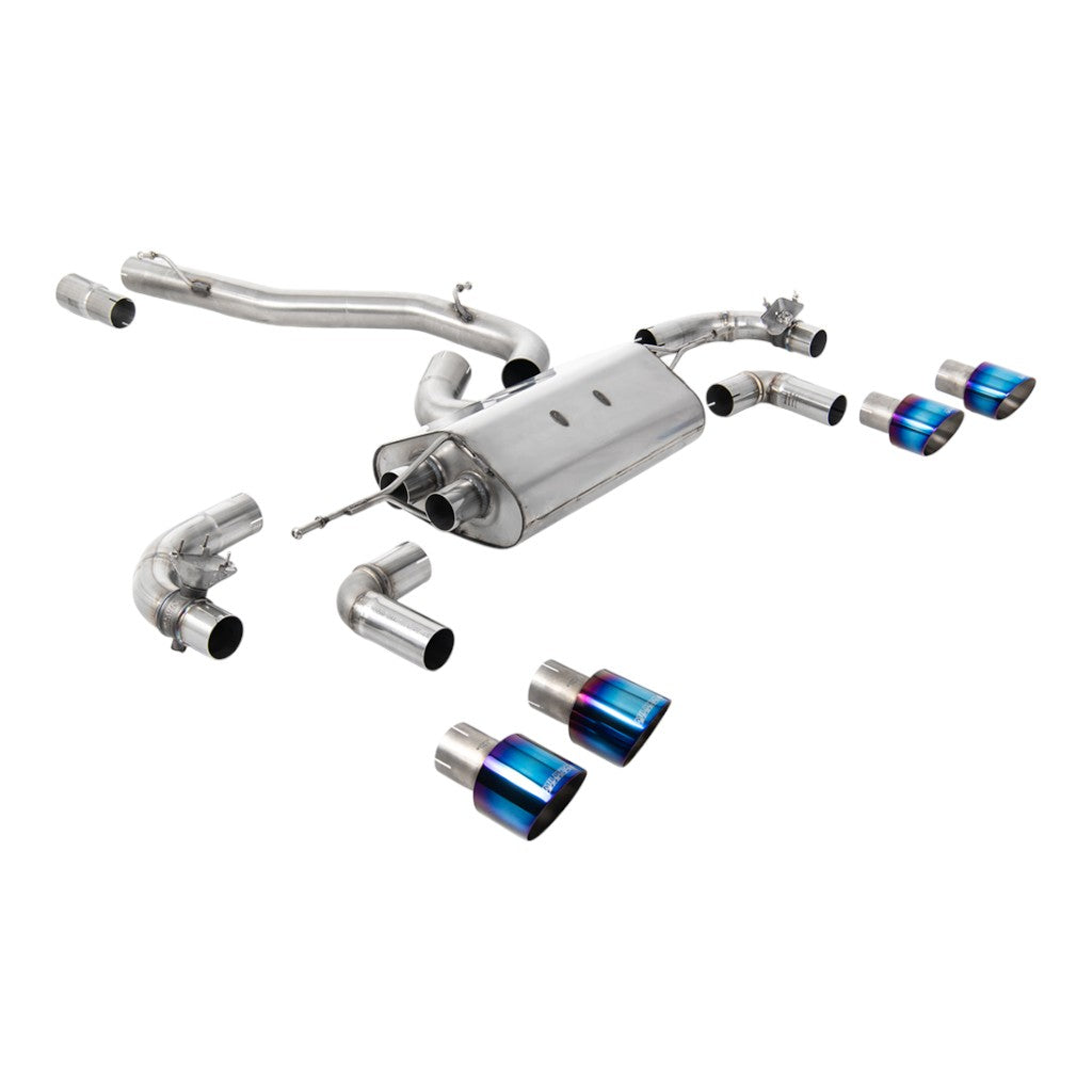 MILLTEK SSXVW648 Cat-Back Exhaust, 3.15" (Burnt Titanium GT-100 Tips) for VW Golf R (MK7.5) Photo-0 