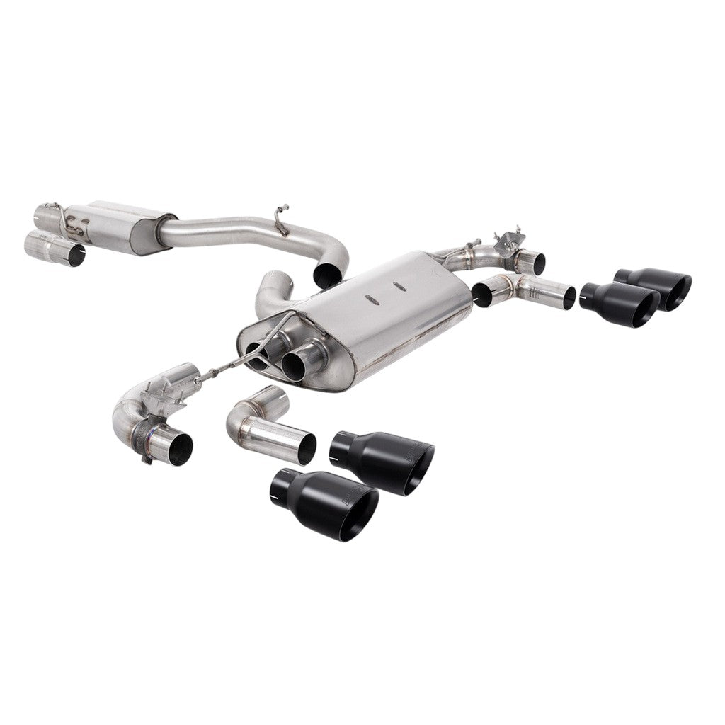 MILLTEK SSXVW652 Cat-Back Exhaust, 3.15" (Cerakote Black GT-100 Tips) for VW Golf R (MK7.5) Photo-0 