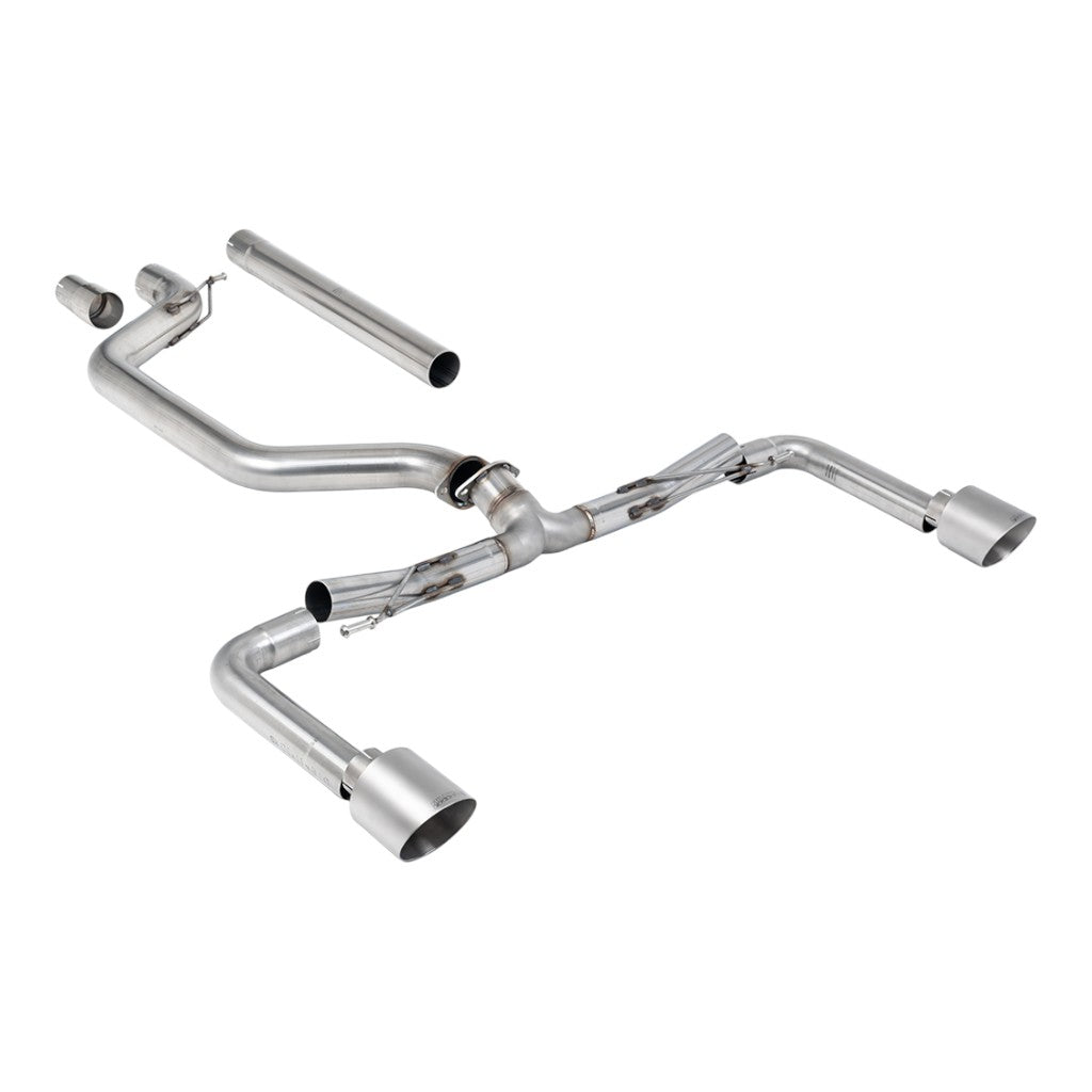 MILLTEK SSXVW680 Filter-Back Exhaust, 3.15" (Brushed Titanium JET-115 Trims) for VW Golf GTI (MK8 / MK8.5) Photo-0 
