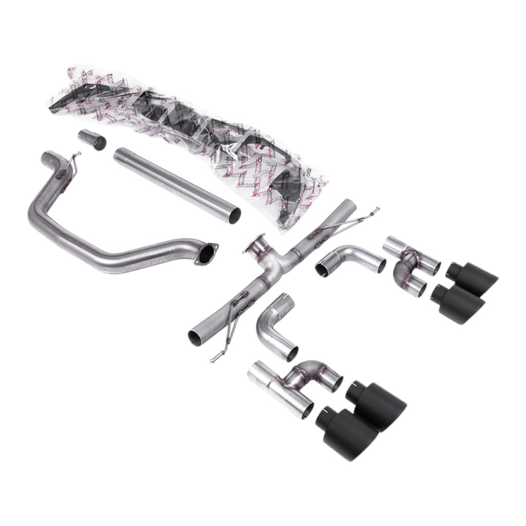 MILLTEK SSXVW693 Filter-Back Exhaust, 3.15" (Cerakote Black GT-115 Tips) for VW Golf GTI (MK8) Photo-0 