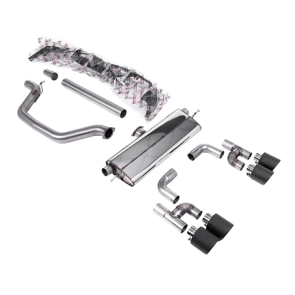 MILLTEK SSXVW697 Filter-Back Exhaust, 3.15" (Carbon JET-115 Tips) for VW Golf GTI (MK8) Photo-0 