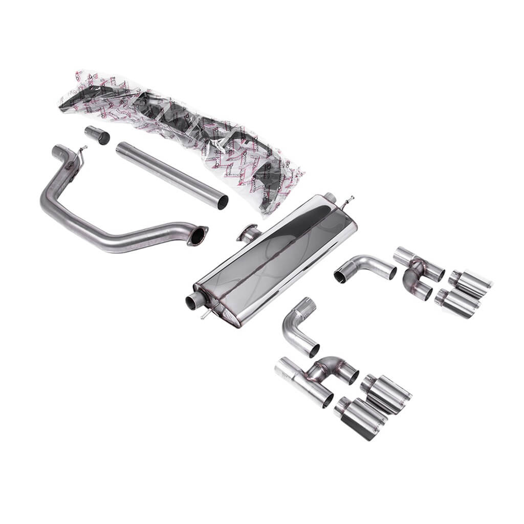 MILLTEK SSXVW701 Cat-Back Exhaust, 3.15" (Polished GT-115 Tips) for VW Golf GTI (MK8) Photo-0 