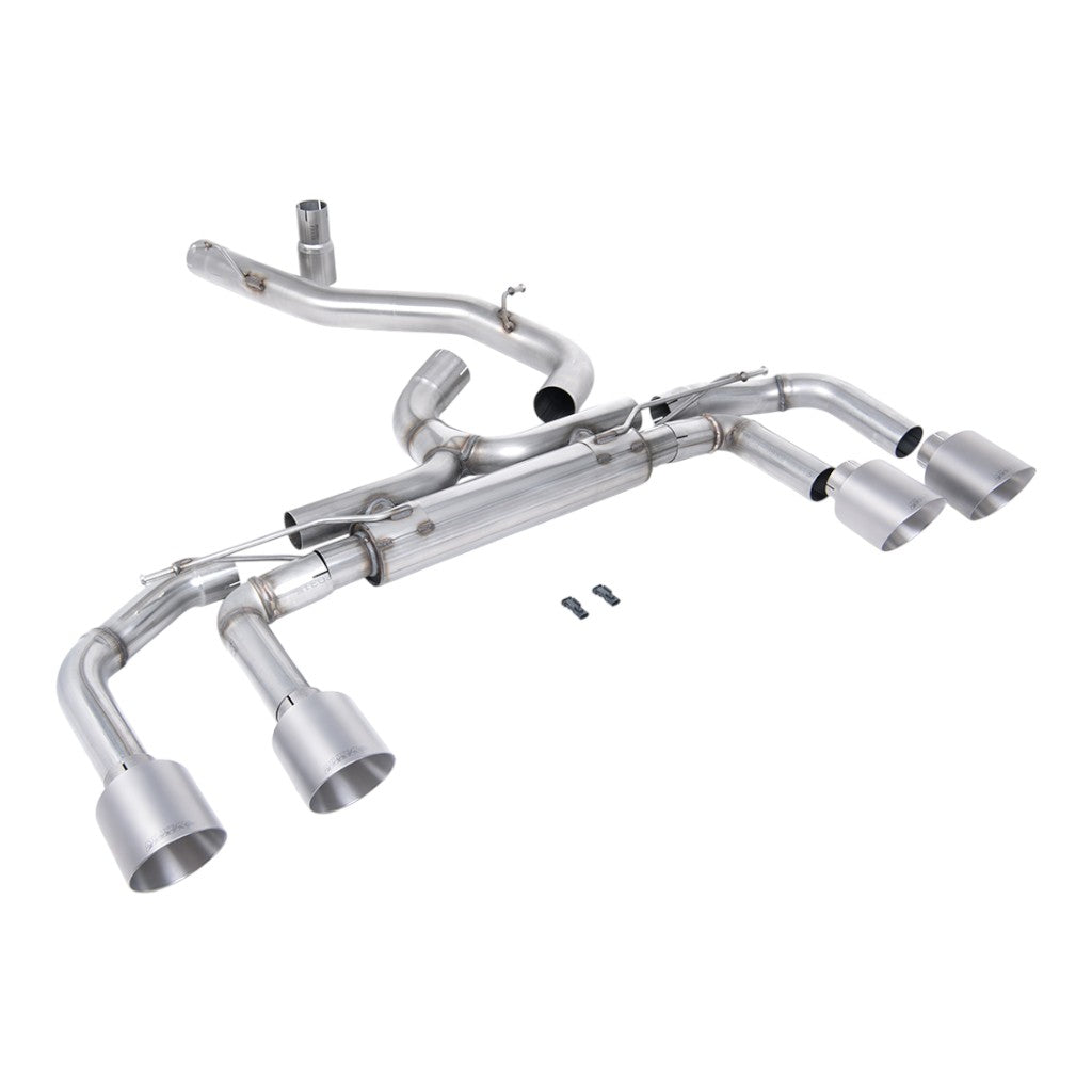 MILLTEK SSXVW704 Filter-Back Exhaust, 3.15" (Titanium GT-115 Trims) for VW Golf R (MK8) Photo-0 