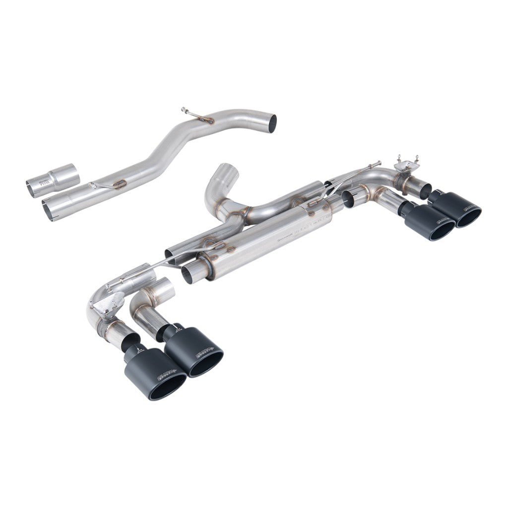MILLTEK SSXVW719 Cat-Back Exhaust, 3.15" (Cerakote Black Ovals) for VW Golf R (MK7) Photo-0 