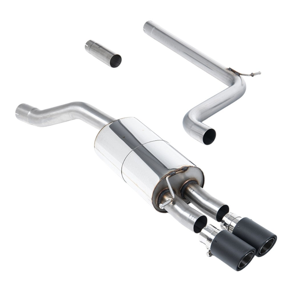 MILLTEK SSXVW737 Filter-Back Exhaust, 2.76" (Carbon JET-90 Trims) for VW Polo 1.5 TSI (AW) GPF/OPF 2019- Photo-0 