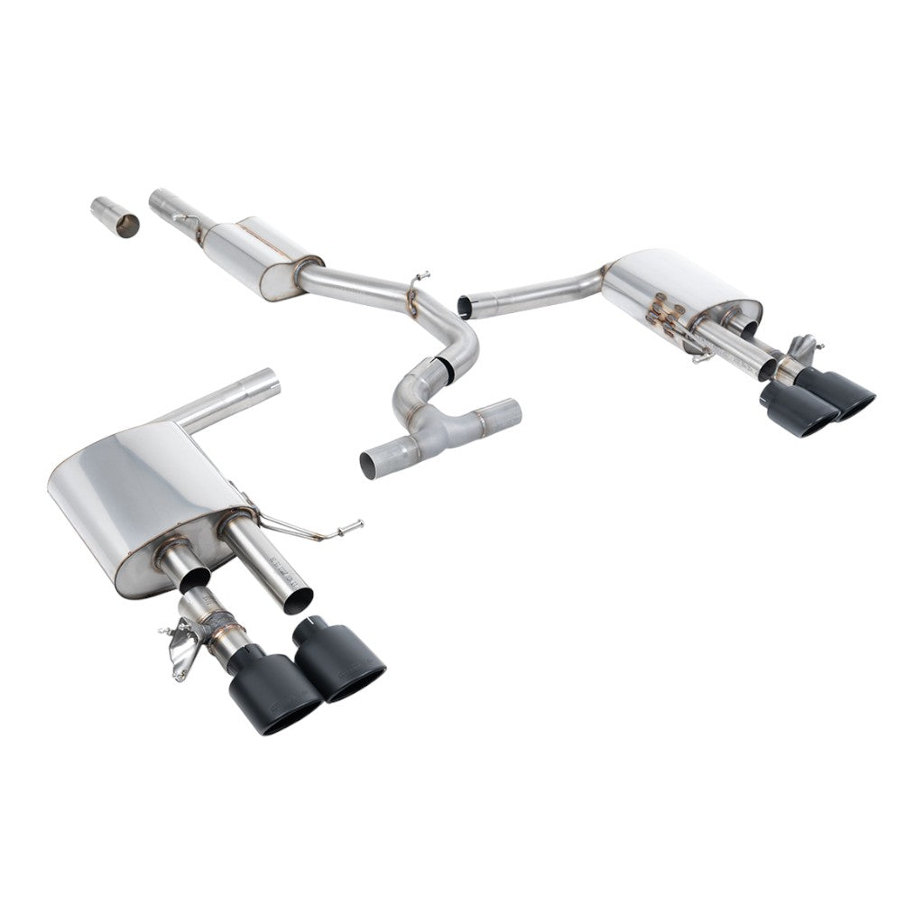 MILLTEK SSXVW743 Filter-Back Exhaust, 3" (Cerakote Black Ovals) for VW Arteon R OPF/GPF 2022- Photo-0 