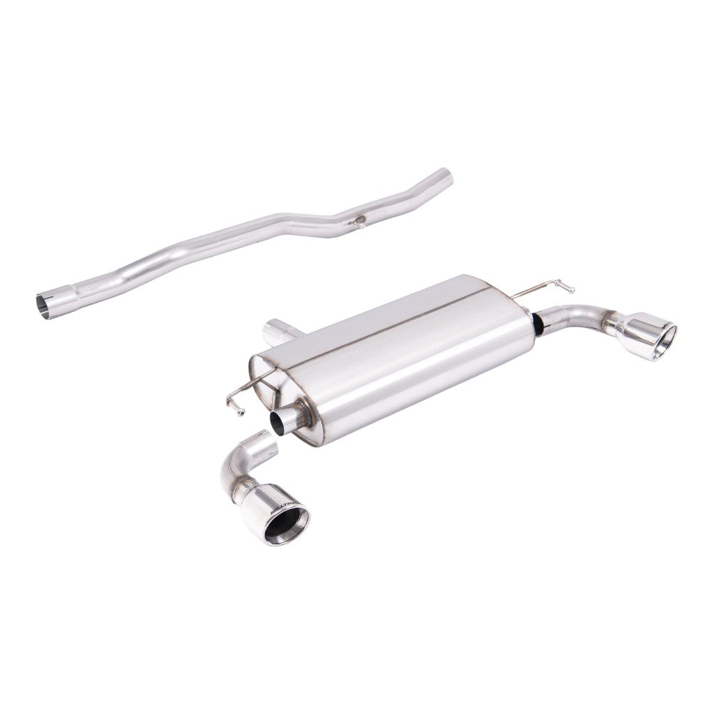 MILLTEK SSXVW770 Cat-Back Exhaust, 2.5" (Jet-100 Inward Rolled Tips) for VW Golf R32 (MK4) Photo-0 