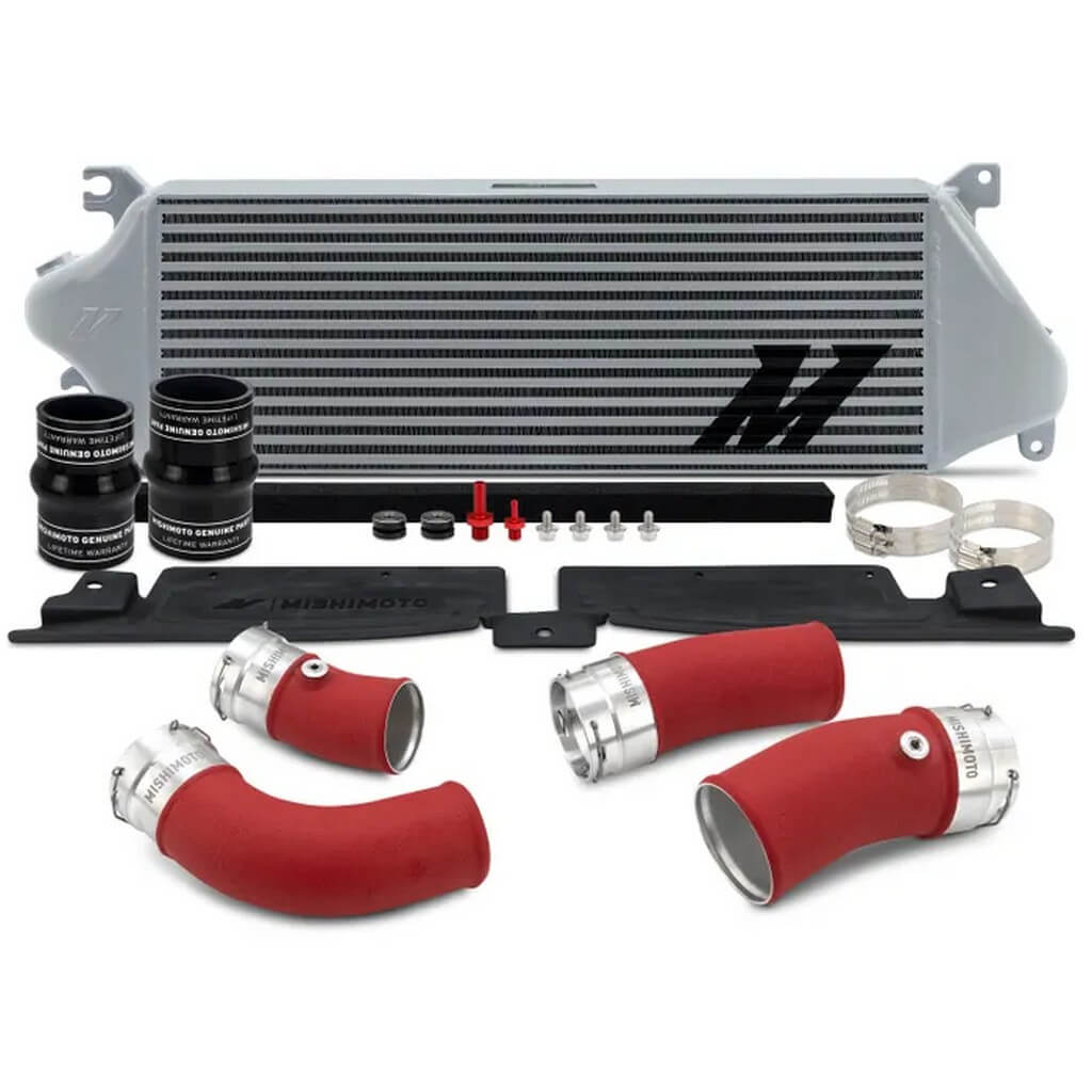 MISHIMOTO MMINT-TAC-24KSLRD Performance Intercooler Kit, Silver (Red Pipes) for TOYOTA Land Cruiser / Tacoma 2024- Photo-0 