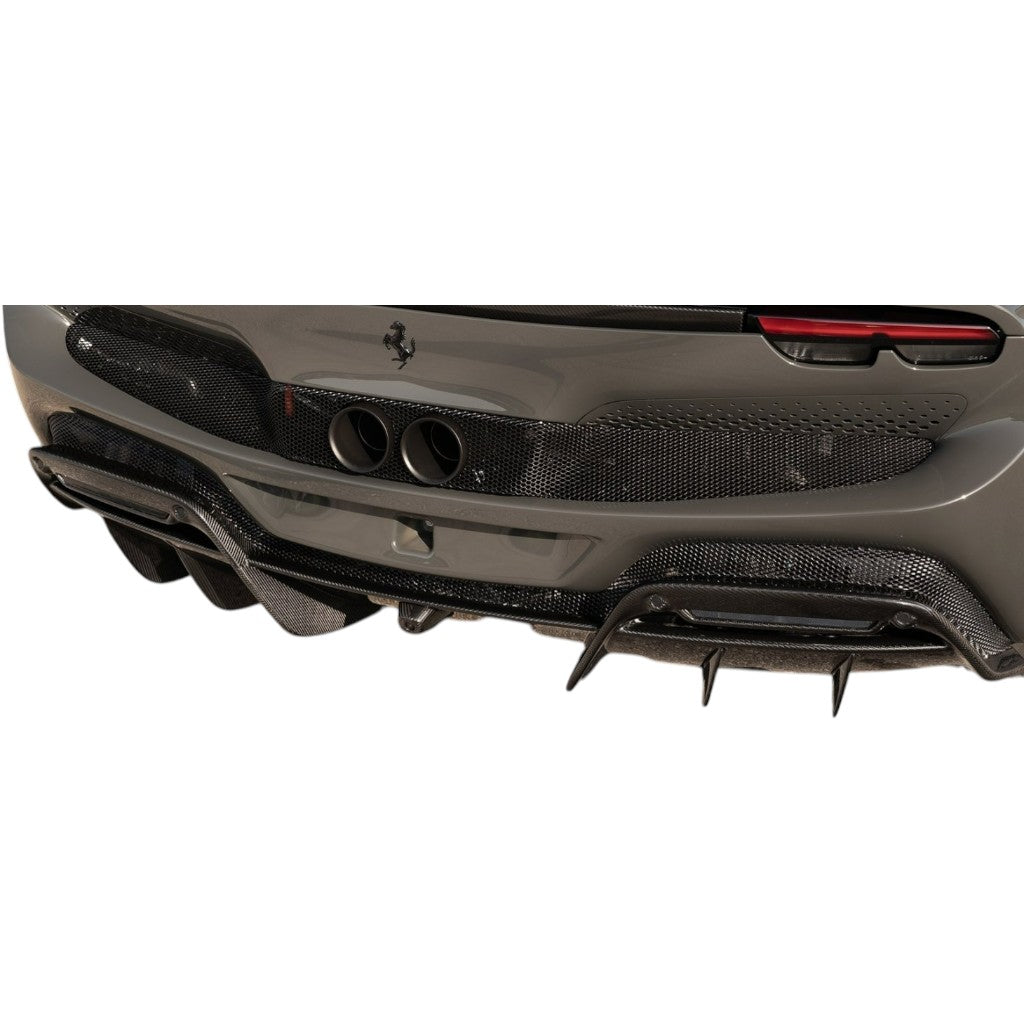 NOVITEC F6 296 55 Diffuser, Visible Carbon (Original Look) for FERRARI 296 2021- Photo-1 