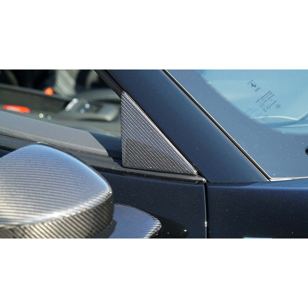 NOVITEC F6 444 52 Triangle Cover for Side Window, Visible Carbon for FERRARI F8 2019- Photo-1 