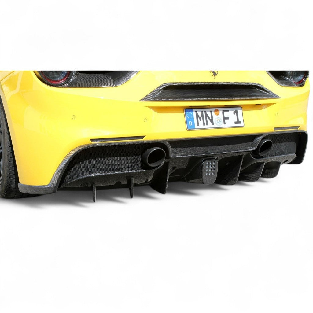 NOVITEC F6 488 38 Add-On Part for Diffuser, Visible Carbon for FERRARI 488 2015-2019 Photo-1 