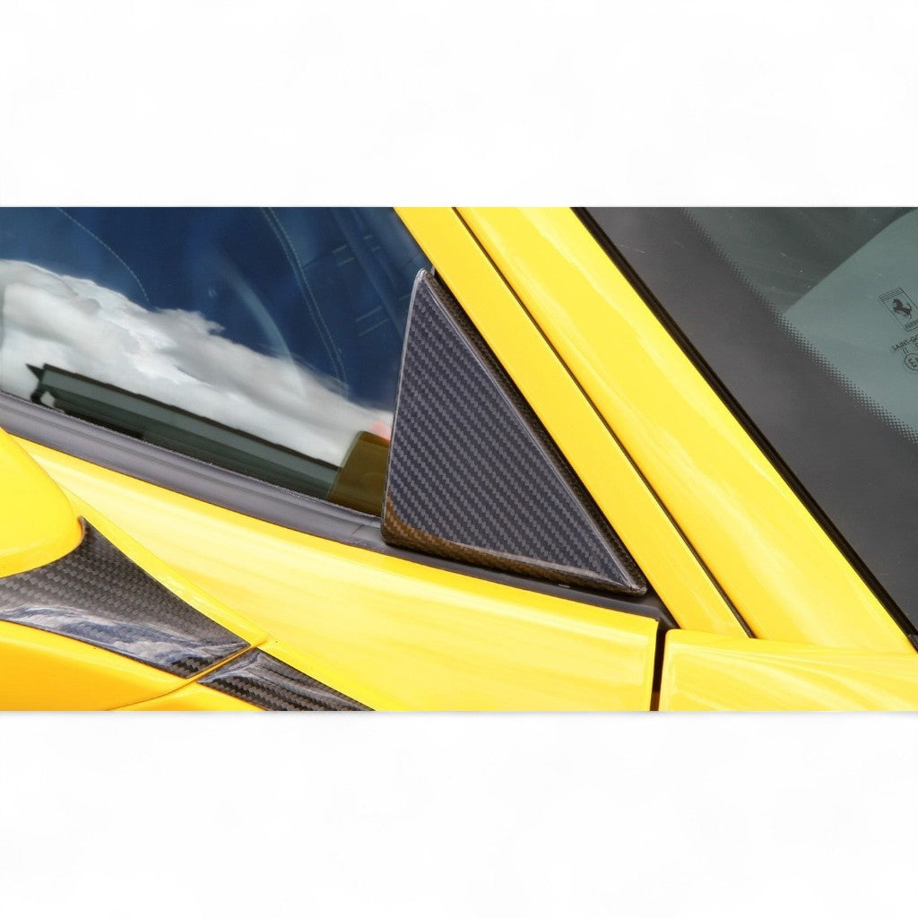 NOVITEC F6 488 55 Triangle Cover for Side Window, Visible Carbon for FERRARI 488 2015-2019 Photo-1 
