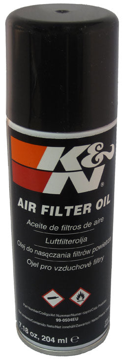 K&N 99-0504EU Air Filter Oil - 7.18 oz 204ml Aerosol - InternationalFilter OIL; AEROSOL 7.18 FL OZ/204ML (EN/ES/SV/PL/CZ) Photo-0 