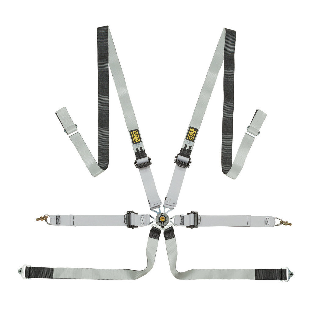 OMP DA0-0102-A01-076 Safety Harness One-D 2", 6-point, FIA 8853-2016, Black/White Photo-0 